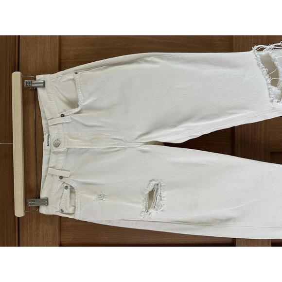 Reformation Julia High Cigarette Jean in Ivory Destroyed Wash Women’s size 27 - Picture 4 of 15